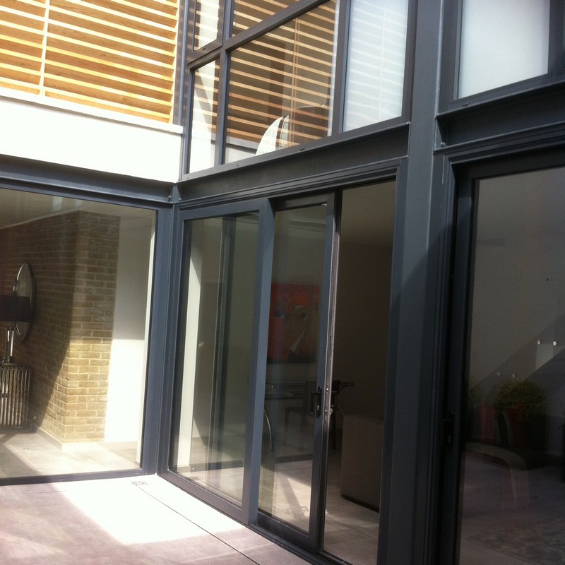 Anthracite aluminium sliding patio doors fitted in High Wycombe